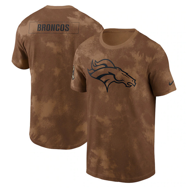 Men's Denver Broncos 2023 Brown Salute To Service Sideline T-Shirt
